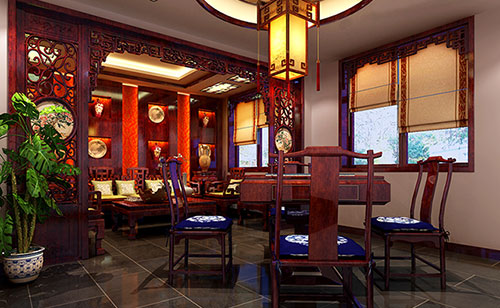 徐州古典中式风格茶楼包间设计装修效果图